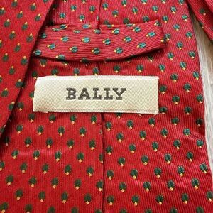 Bally Red Silk Tie Polka Dots Mens